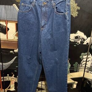 Open Trail Men's Relaxed Fit Full Cut Blue Jeans with High Waist Size 34/34